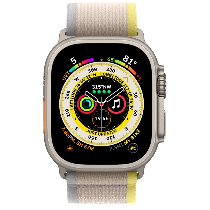 Смарт-часы Apple Watch Ultra GPS + Cellular 49mm Titanium Case with Yellow/Beige Trail Loop S/M фото 2