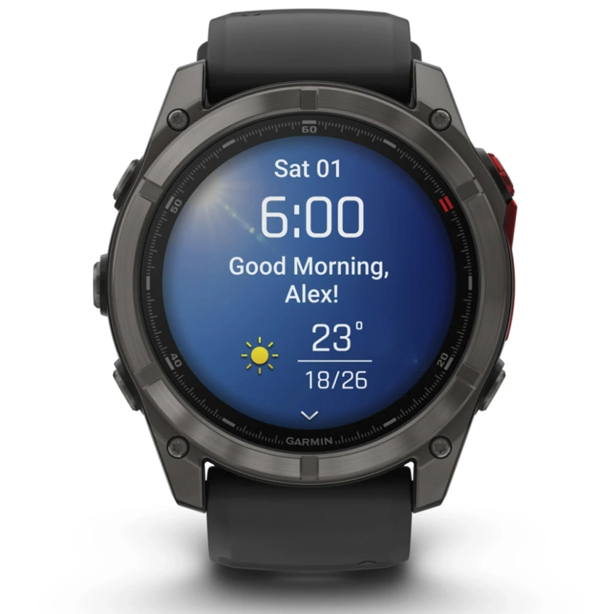 Смарт-часы Garmin Fenix 8 Pro 51mm Microled Sapphire Lens Carbon Grey DLC Tinanium With Black/Pebble Gray Silicone (010-03380-01) фото 2