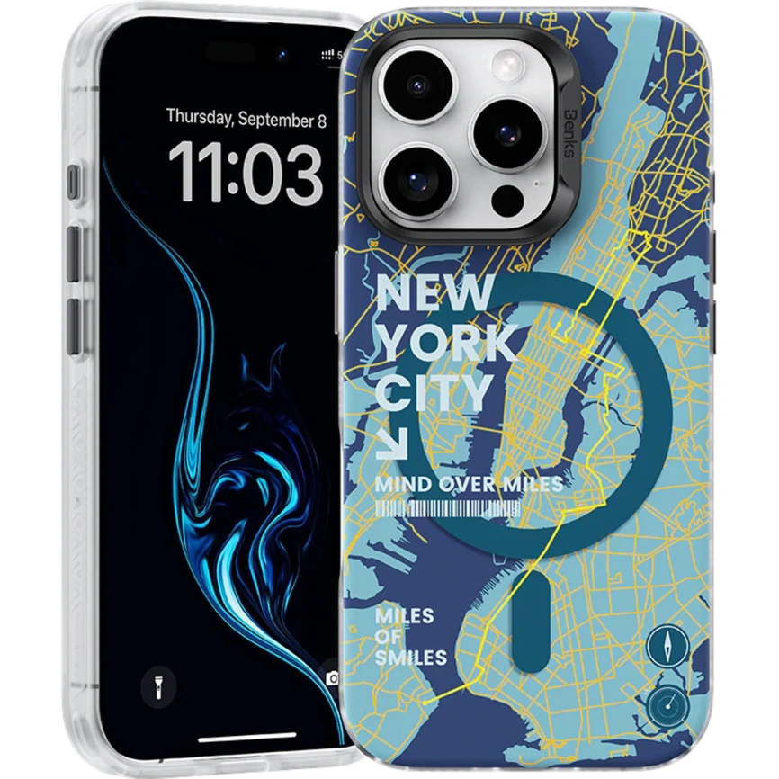 Чехол Benks Magnetic City Case with MagSafe для iPhone 16 Pro Max New York фото 1