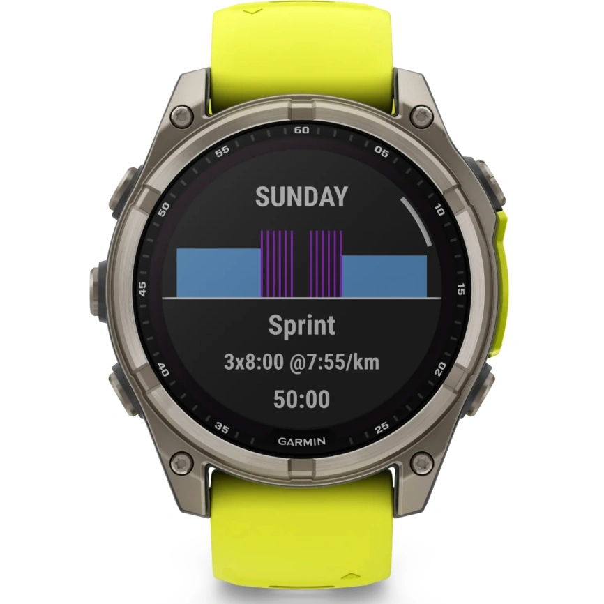 Смарт-часы Garmin Fenix 8 47mm Solar Sapphire (010-02906-21) Carbon Gray DLC Titanium with Yellow/Graphite Silicone Band фото 8