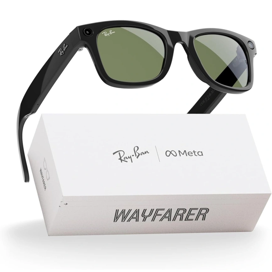 Умные очки Ray-Ban Wayfarer Shiny Black/G-15 (RW4006) L Green фото 6