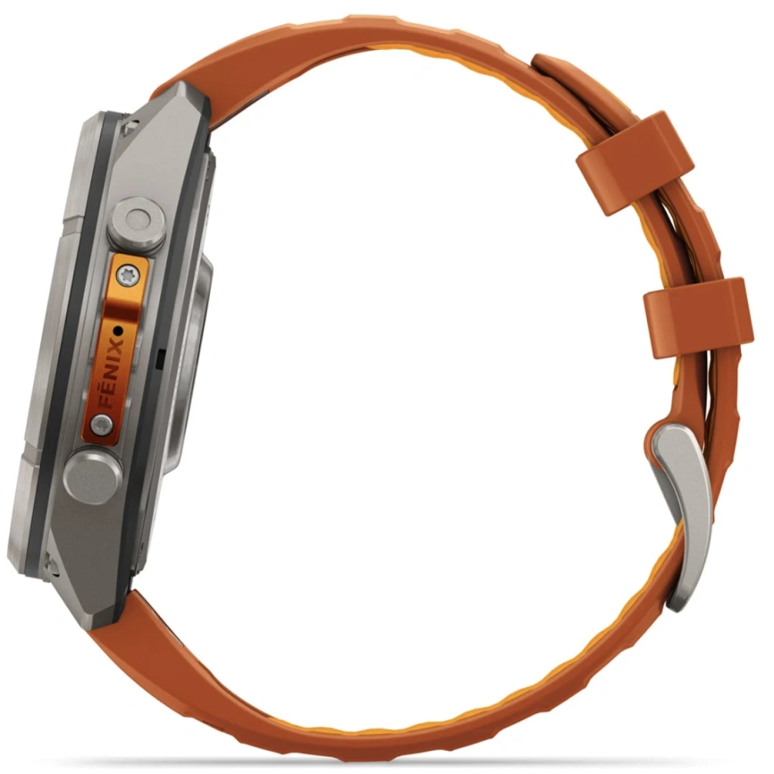 Смарт-часы Garmin Fenix 9 Pro 47mm Amoled (010-04336-01) Titanium with Autumn Orange/Spark Orange Silicone Band (inReach) фото 5
