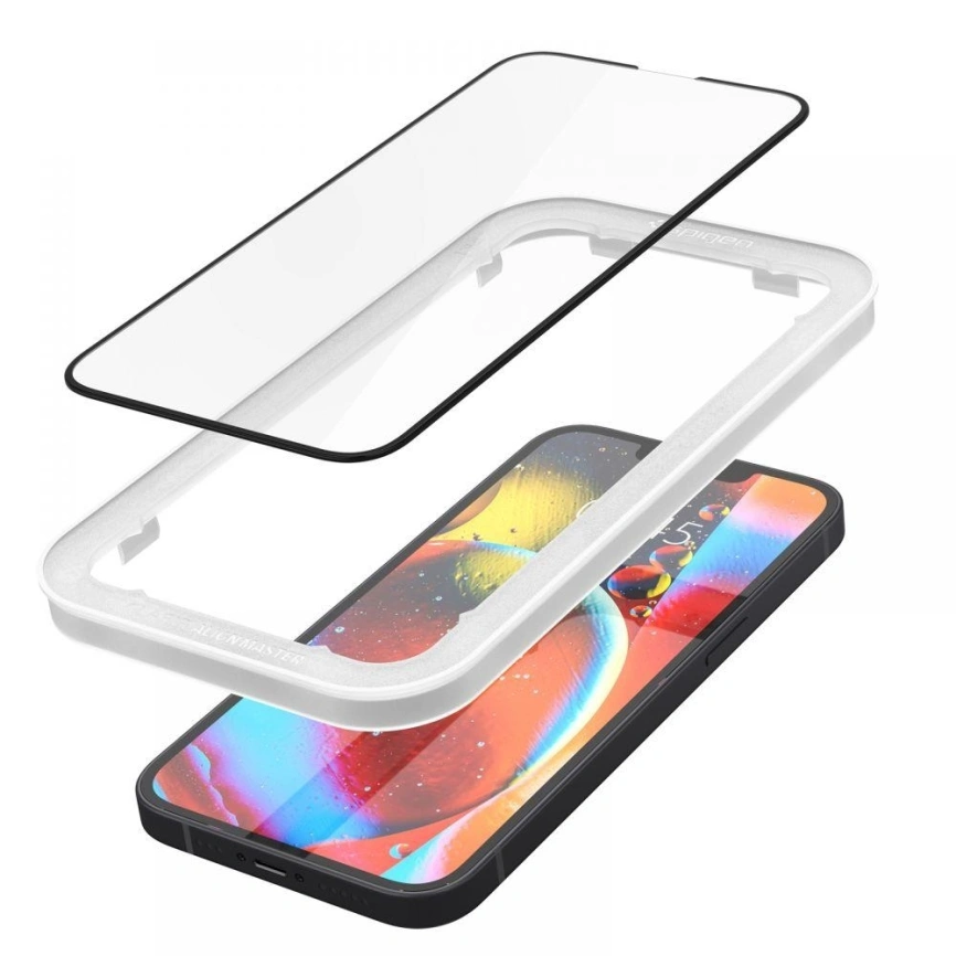 Защитное стекло Spigen iPhone 13/13 pro ALM Glass FC 2-Pack (AGL03387) фото 3
