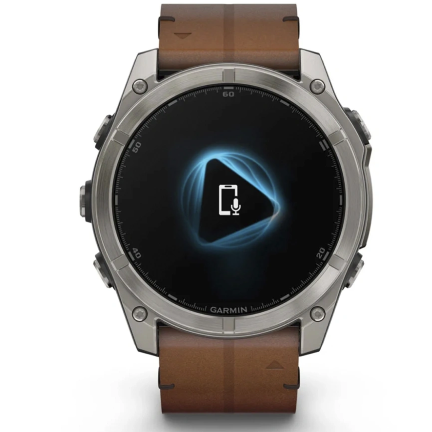 Смарт-часы Garmin Fenix 8 51mm Amoled Sapphire Bare Titanium Black with Chestnut Leather Band with Grapphite Silicone Band (010-02905-40) фото 7