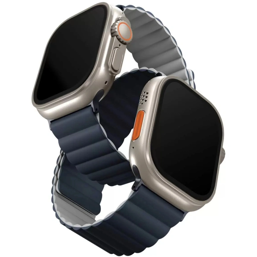 Ремешок Uniq Revix reversible Magnetic для Apple Watch 44/45/49 Blue/Grey фото 1