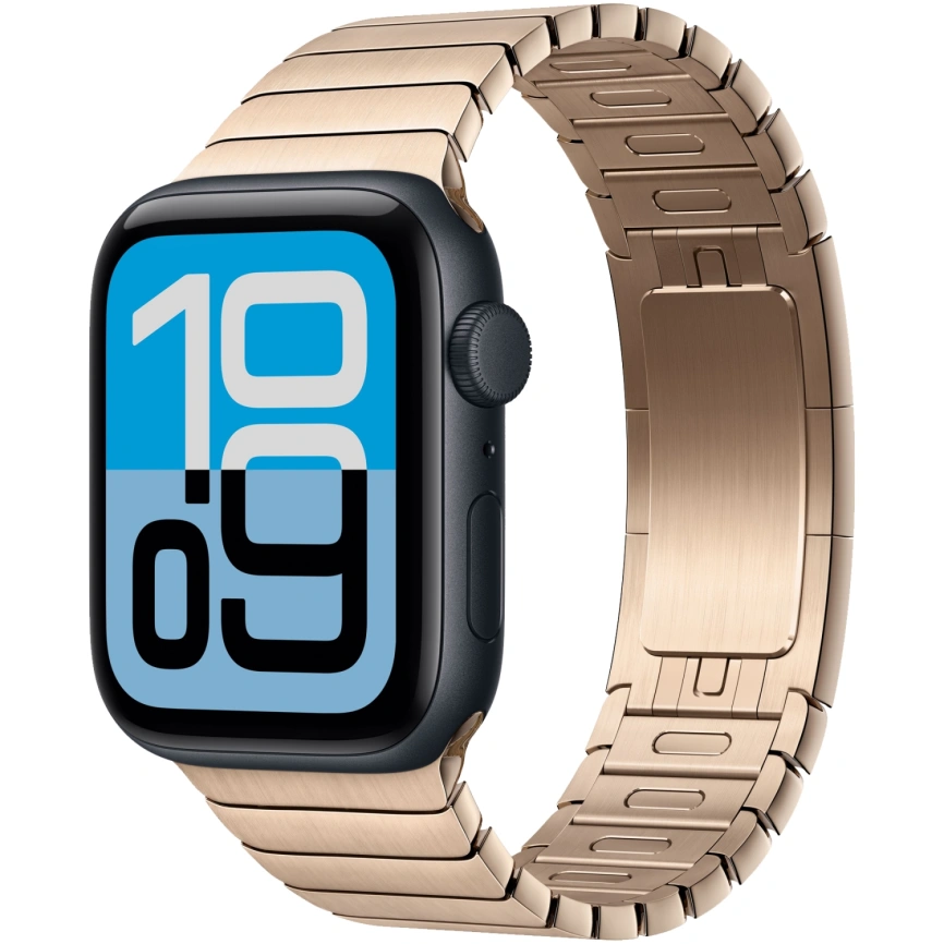 Смарт-часы Apple Watch SE (2025) 44mm Midnight Aluminum Case with Gold Link Bracelet фото 1