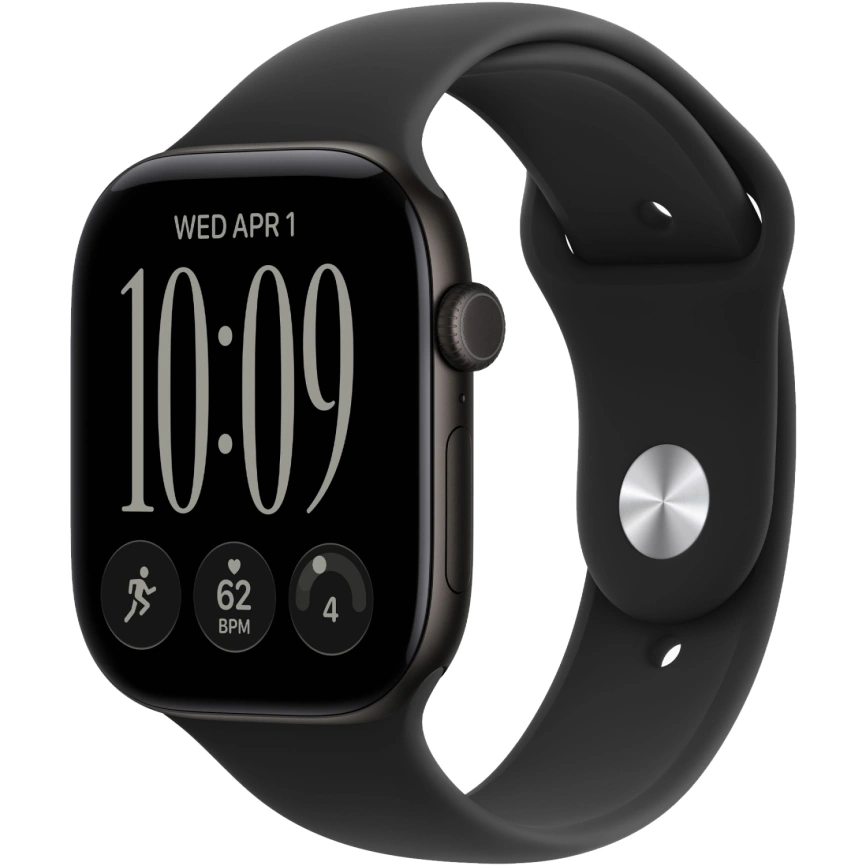 Смарт-часы Apple Watch Series 12 46mm Black Aluminum Case with Black Sport Band M/L фото 1
