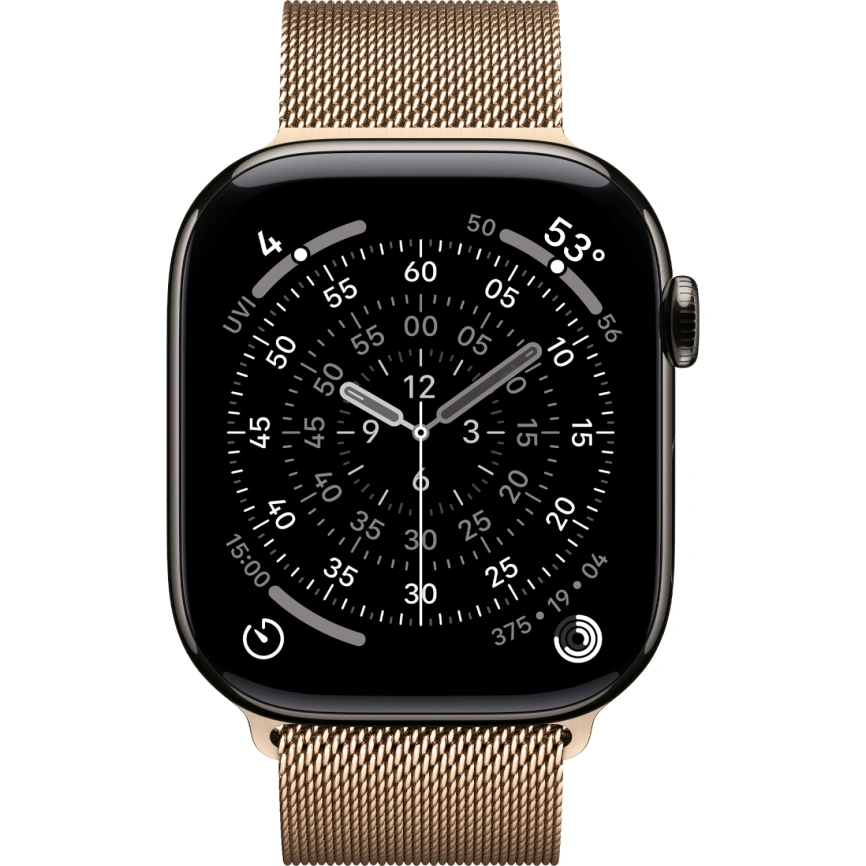 Смарт-часы Apple Watch Series 11 46mm Slate Titanium Case with Gold Milanese Loop фото 2