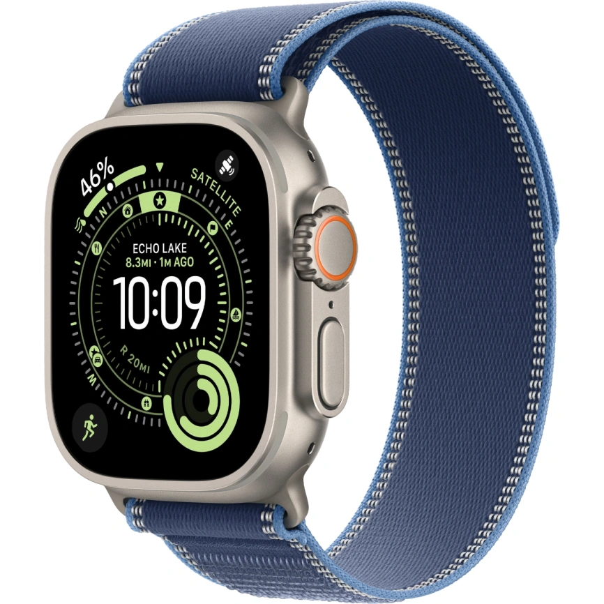 Смарт-часы Apple Watch Ultra 3 (2025) 49mm Natural Titanium Case with Blue/Bright Blue Trail Loop M/L фото 1