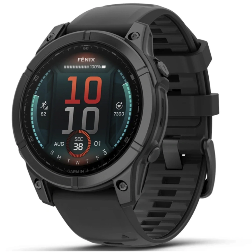 Смарт-часы Garmin Fenix E 47mm Amoled Slate Gray Steel With Black Silicone Band (010-03025-01) фото 4