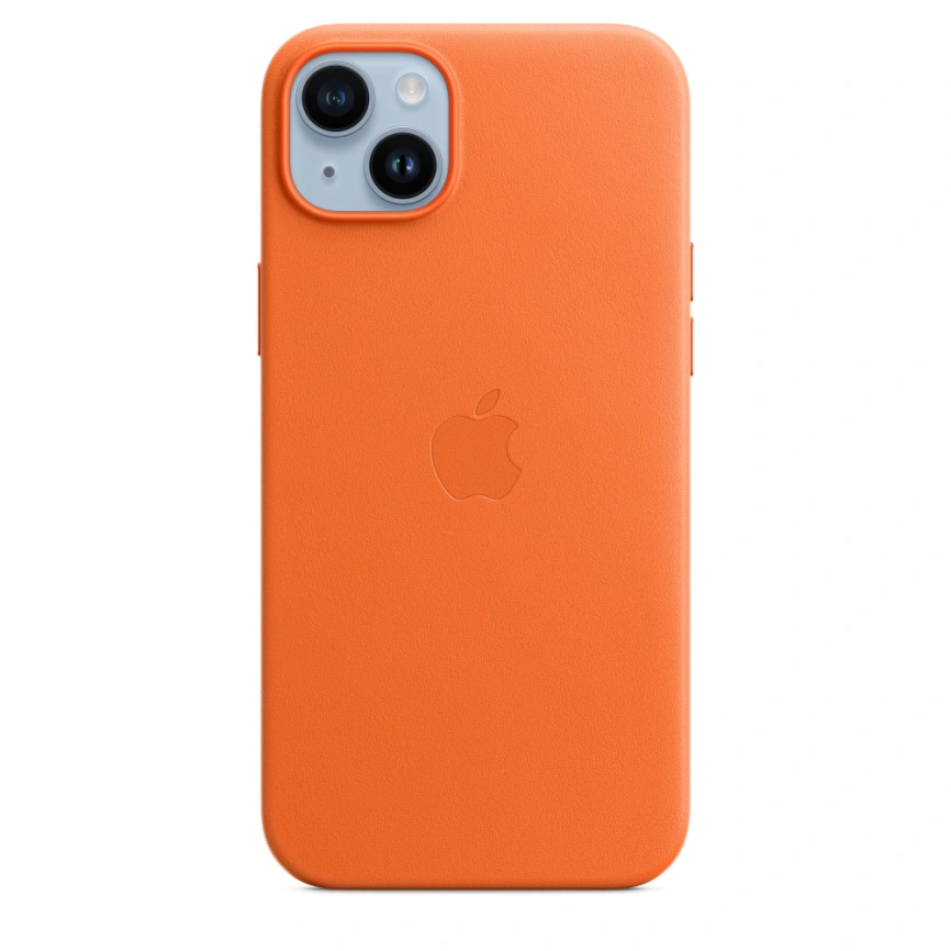 Кожаный чехол Apple для iPhone 14 Plus Orange фото 5