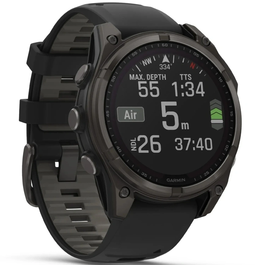 Смарт-часы Garmin Fenix 8 51mm Solar Sapphire (010-02907-11) Carbon Gray DLC Titanium with Black/Pebble Gray Silicone Band фото 7