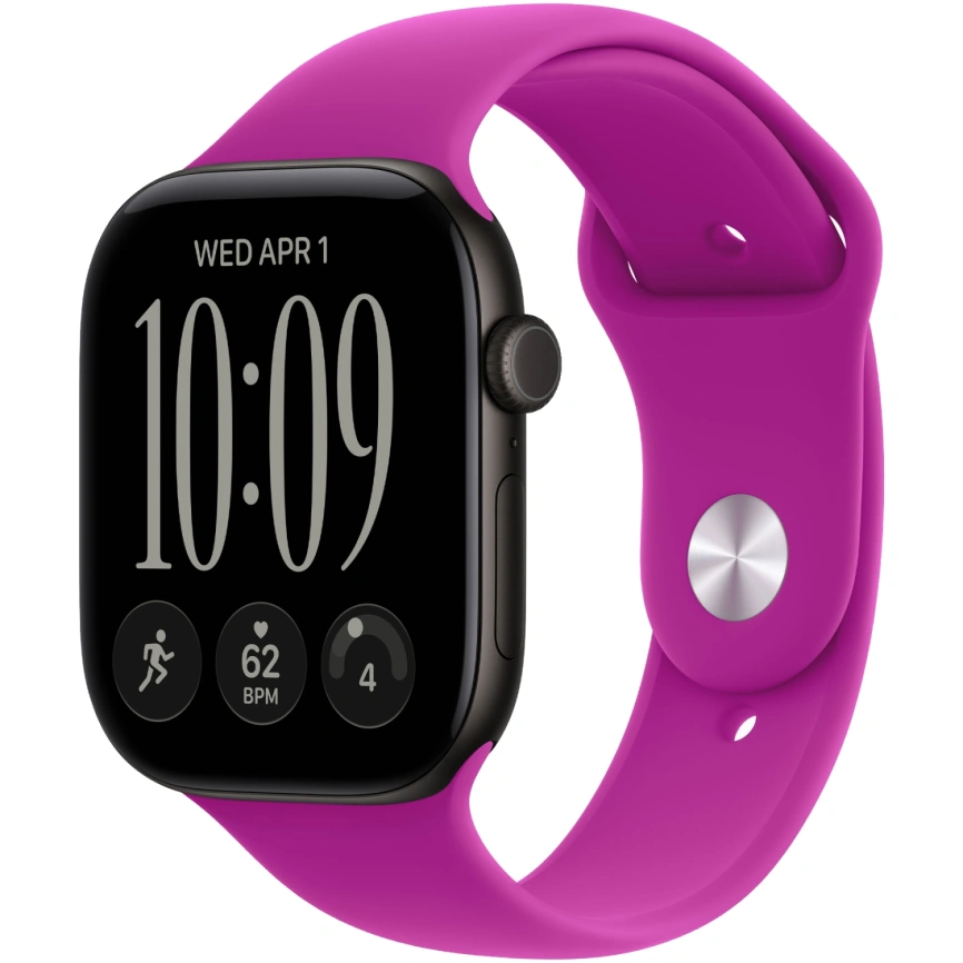 Смарт-часы Apple Watch Series 12 42mm Black Aluminum Case with Magenta Sport Band S/M фото 1