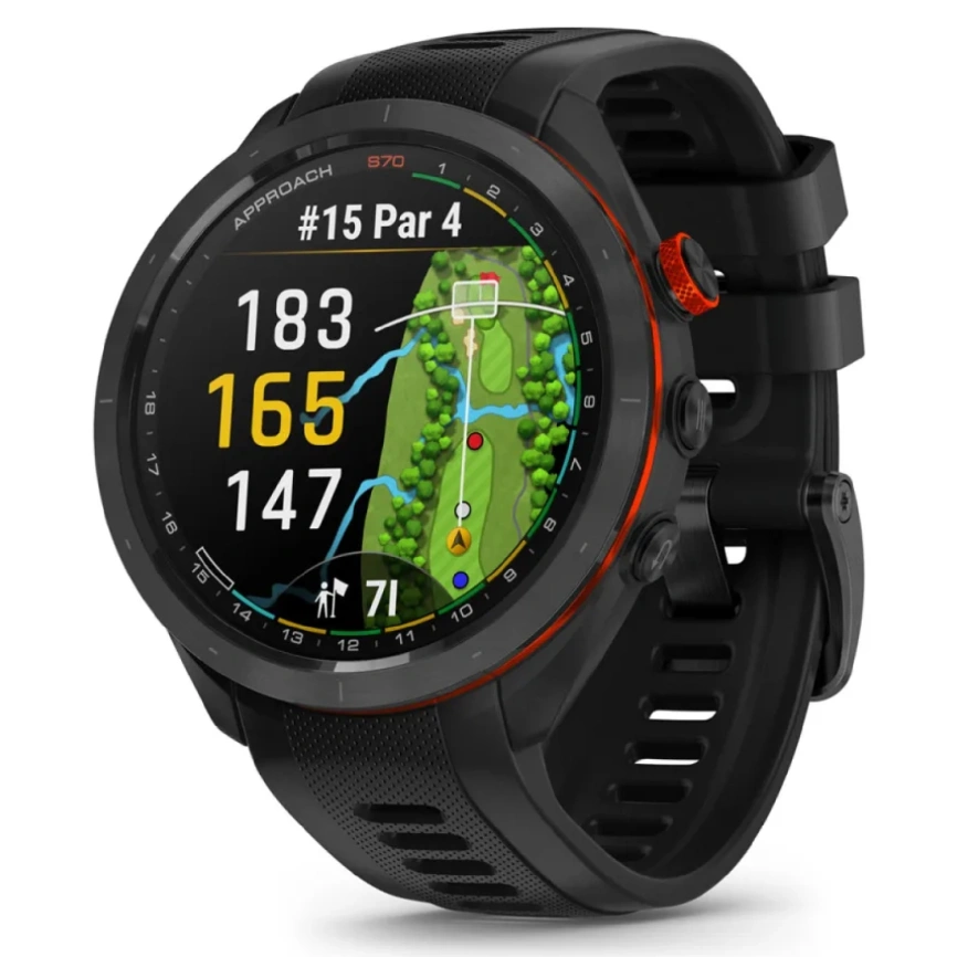 Смарт-часы Garmin Approach S70 47mm (010-02746-12) Black/Red фото 1