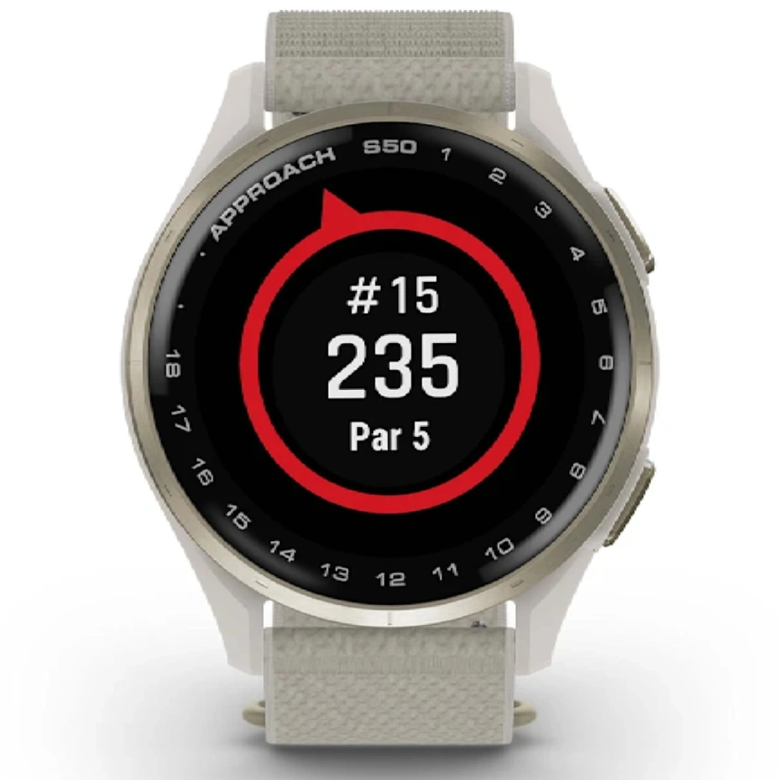 Смарт-часы Garmin Approach S50 43mm (010-03010-01) Cream Gold/Ivory ComfortFit Nylon Band фото 4