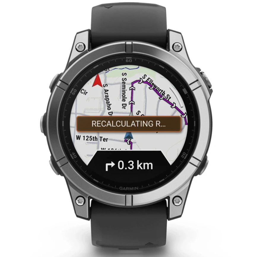 Смарт-часы Garmin Fenix E 47mm Amoled Stainless Steel With Black Silicone Band (010-03025-00) фото 8
