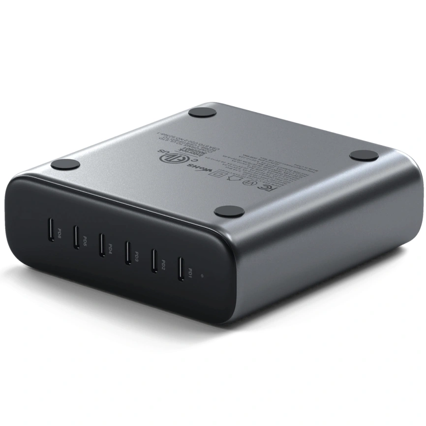 Сетевое зарядное устройство Satechi 200W USB-C 6-Port PD GaN Charger Space Gray фото 3