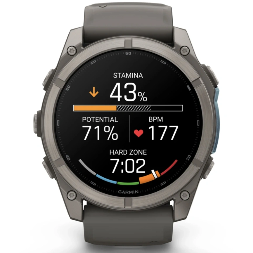 Смарт-часы Garmin Fenix 9 47mm Amoled (010-04762-01) Titanium with Pebble Gray Silicone Band фото 7