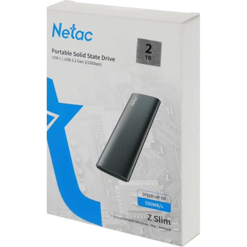 Внешний SSD накопитель Netac NT01ZSLIM-002T-32BK USB-C Black фото 7