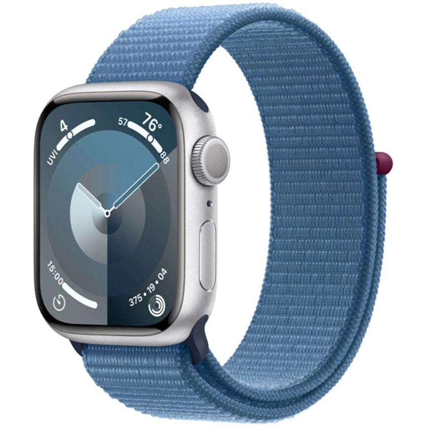 Смарт-часы Apple Watch Series 9 41mm Silver Aluminum Case with Winter Blue Sport Loop (MR923) фото 1