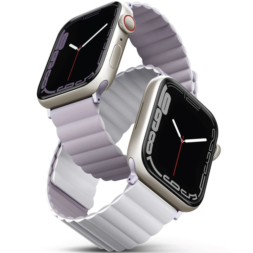 Ремешок Uniq Revix reversible Magnetic для Apple Watch 44/45/49 Lilac/White фото 1
