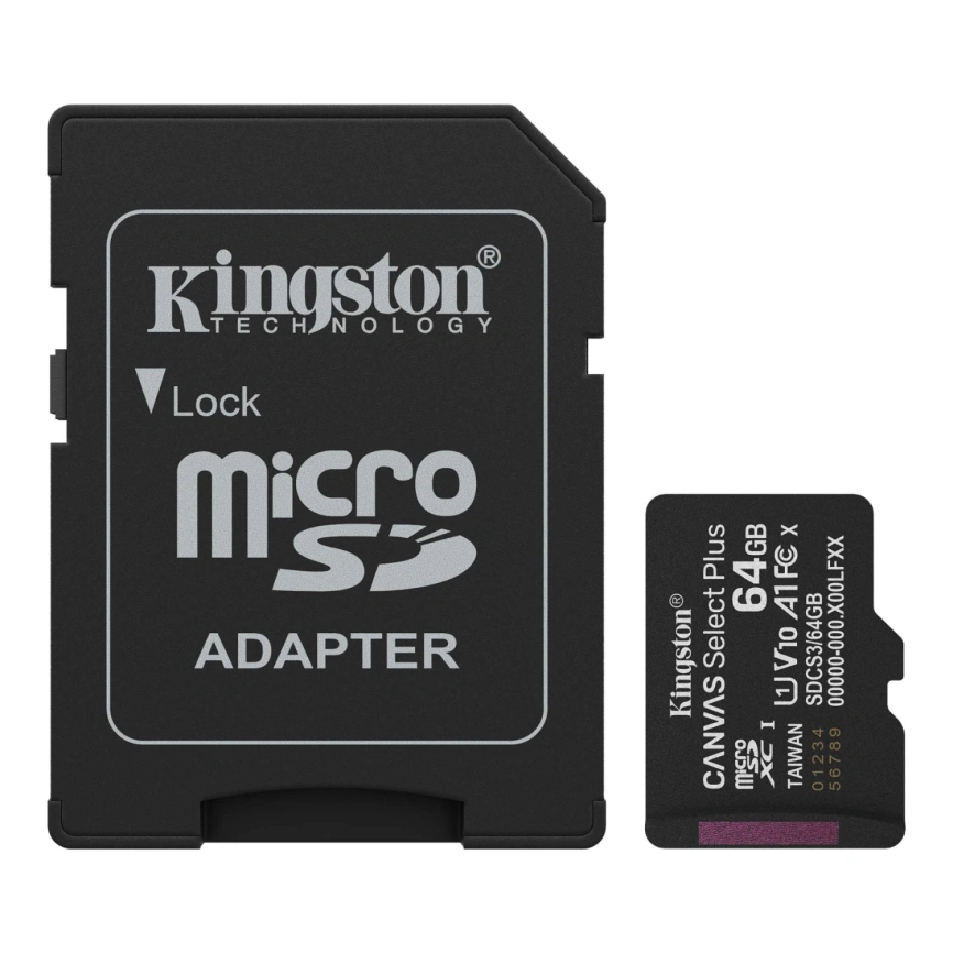 Карта памяти Kingston Canvas Select Plus 64Gb MicroSDXC (SDCS3/64GB) фото 1
