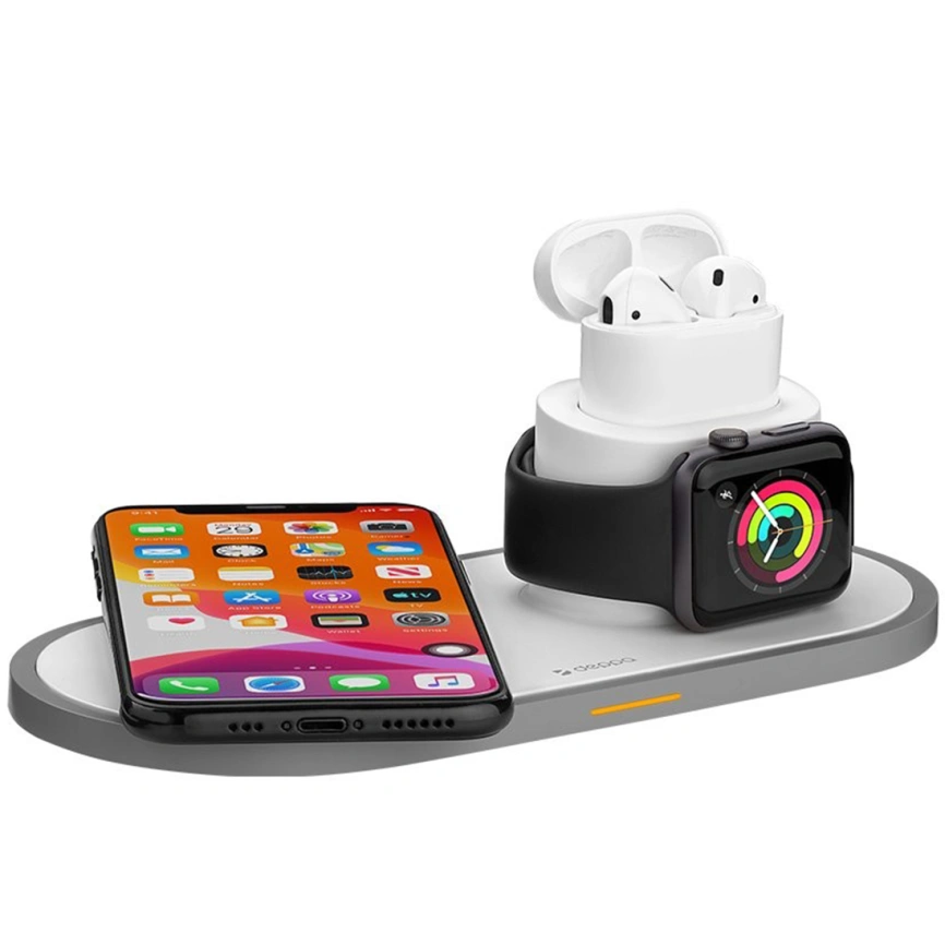 Беспроводное зарядное устройство Deppa 17.5W iPhone, Apple Watch, Airpods 24006 White фото 2