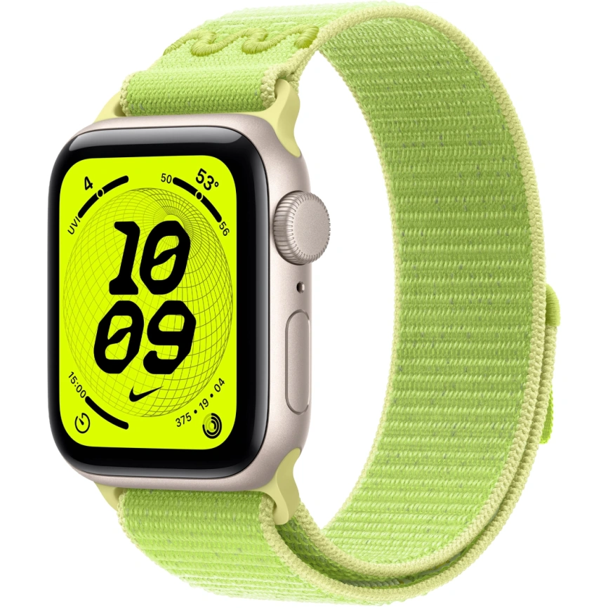 Смарт-часы Apple Watch SE (2025) 40mm Starlight Aluminum Case with Volt Splash Nike Sport Loop фото 1