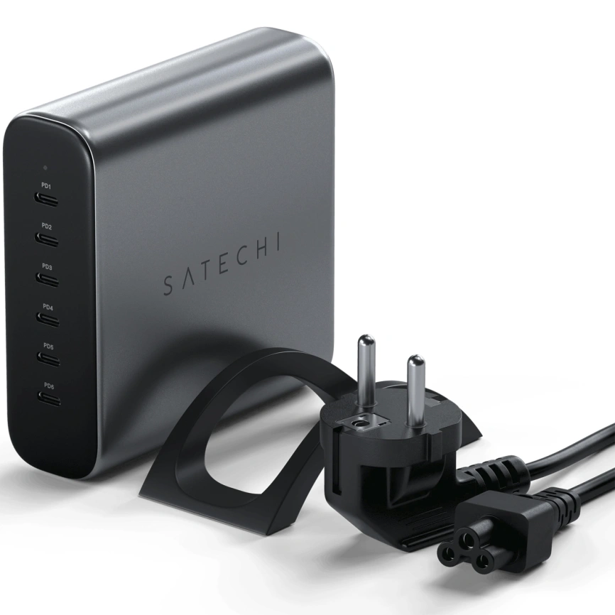 Сетевое зарядное устройство Satechi 200W USB-C 6-Port PD GaN Charger Space Gray фото 4