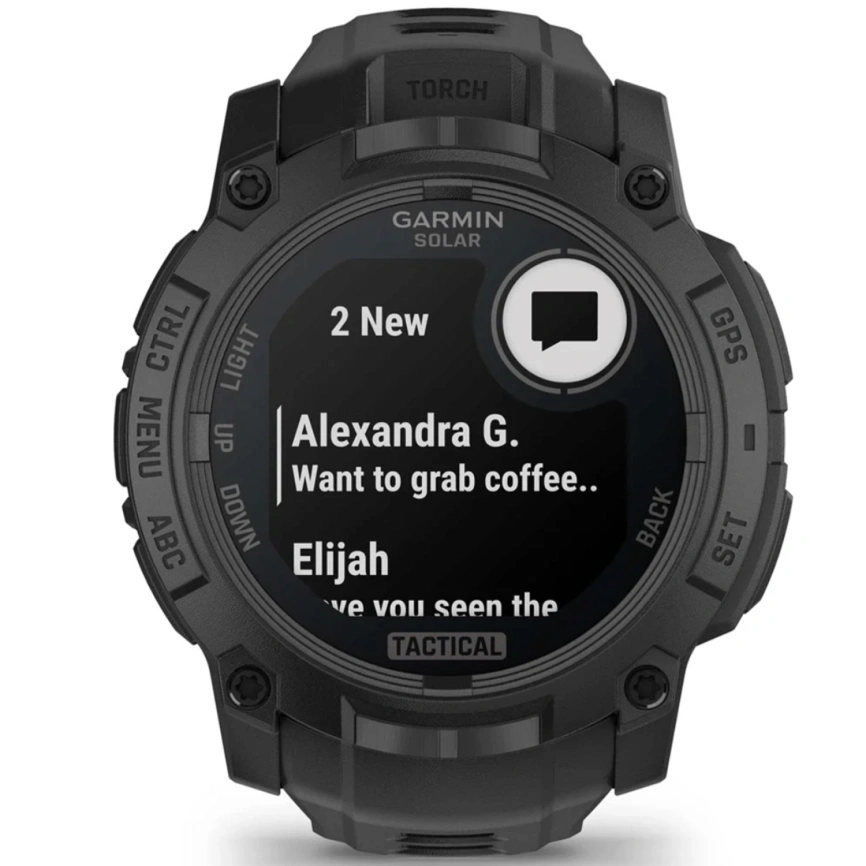 Смарт-часы Garmin Instinct 3 50mm Solar Tactical Edition Black with Black Band (010-02935-50) фото 8