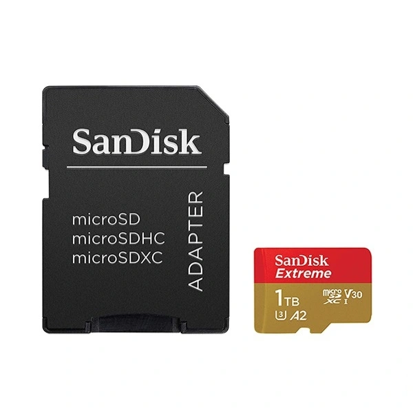 Карта памяти Sandisk Extreme 1TB MicroSDXC Class 10/UHS-I/U3/V30/A2/160 Мб/с SDSQXA1-1T00-GN6MA фото 1