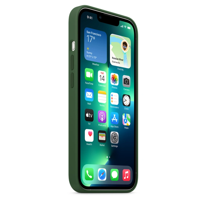 Силиконовый чехол Apple MagSafe для iPhone 13 Pro Green Clover фото 3