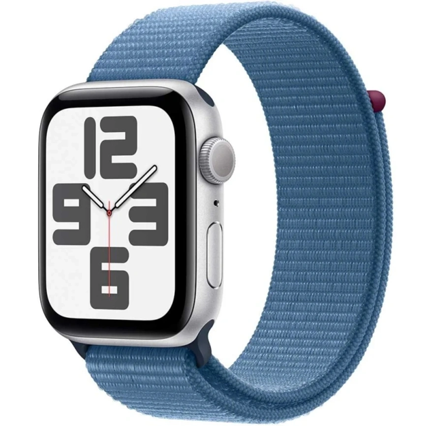 Смарт-часы Apple Watch SE (2023) 40mm Silver Aluminium Case with Storm Blue Sport Loop (MRE33) фото 1