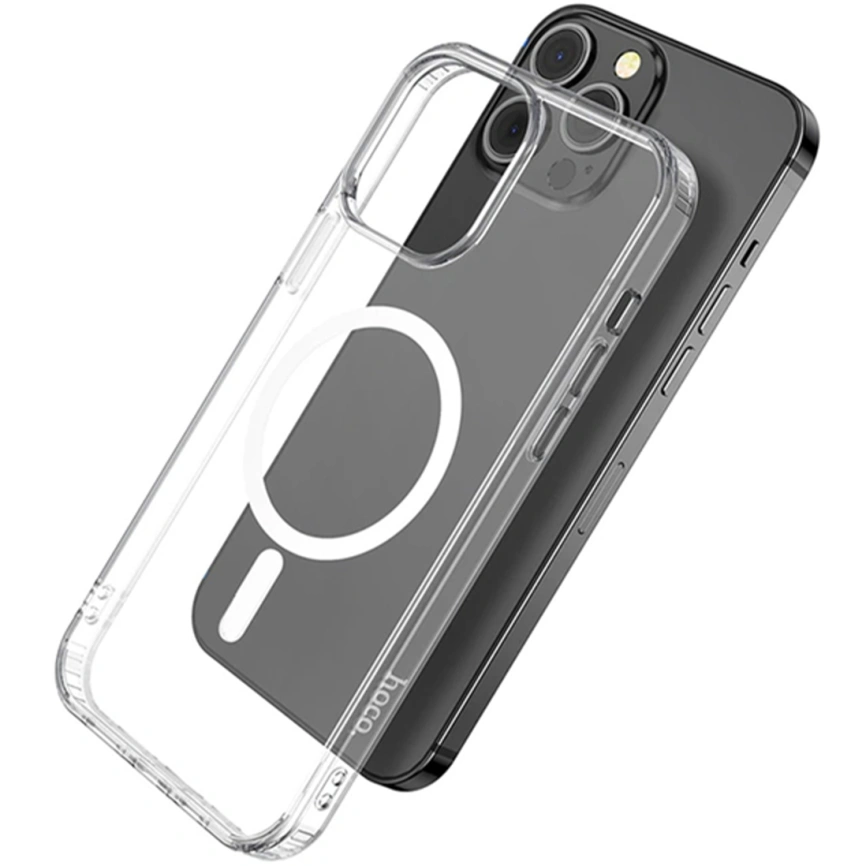 Силиконовый чехол Hoco MagSafe для iPhone 15 Pro Transparent фото 1