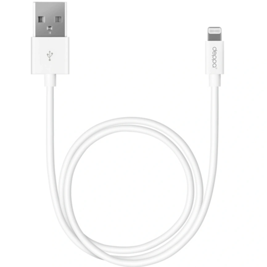 Кабель Deppa USB-A/Lightning 1,2m 72128 White фото 1