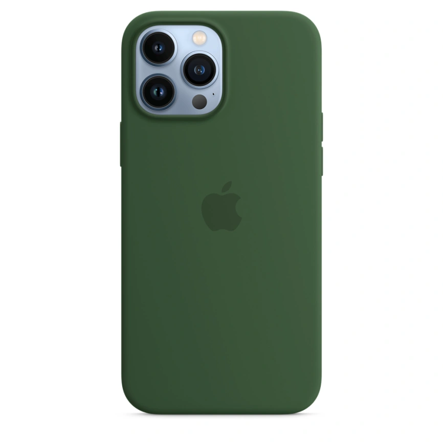 Силиконовый чехол Apple MagSafe для iPhone 13 Pro Max Зелёный клевер фото 2