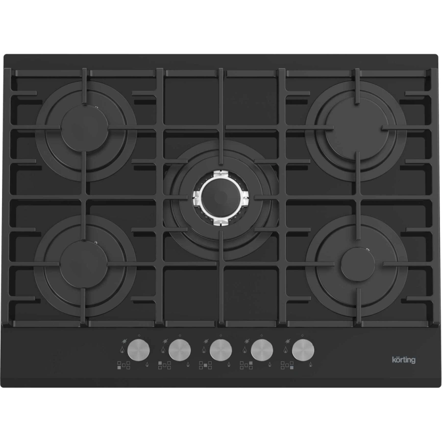 Газовая варочная панель Korting HGG 7835 CTN Black фото 1