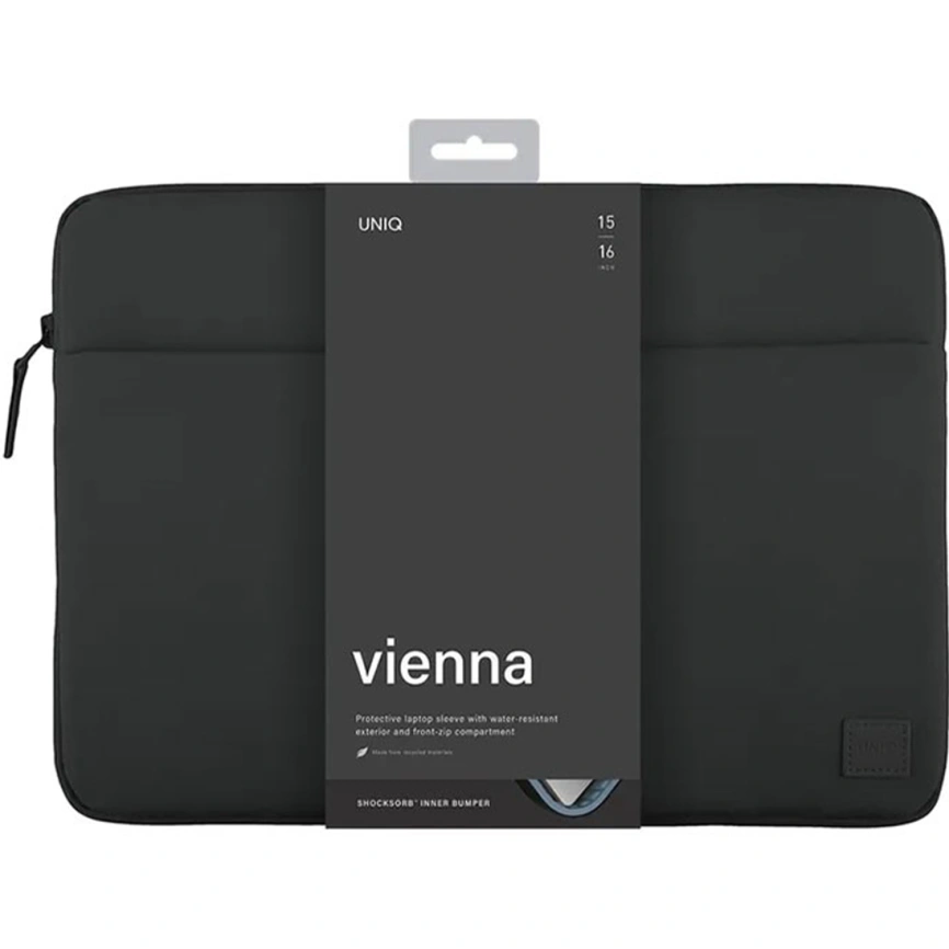Чехол-папка Uniq VIENNA Laptop Sleeve для ноутбуков 16 Midnight Black фото 3