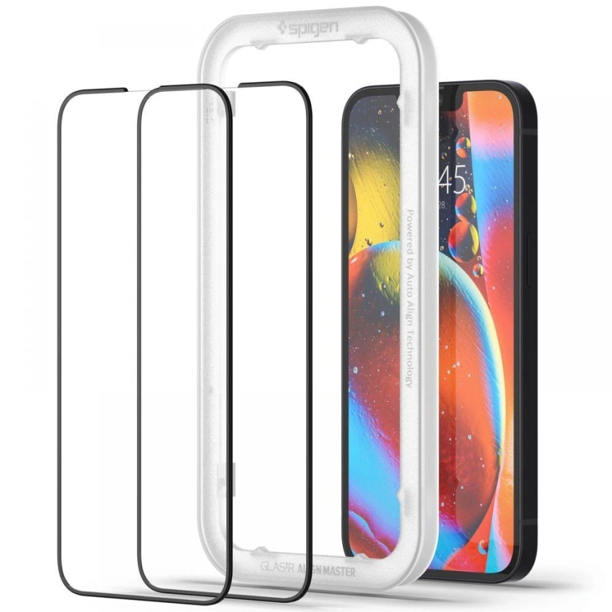 Защитное стекло Spigen iPhone 13/13 pro ALM Glass FC 2-Pack (AGL03387) фото 2