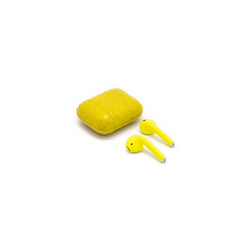 Наушники Apple AirPods 2 Color (MRXJ2) в футляре с возможностью беспроводной зарядки Python Желтый матовый фото 2