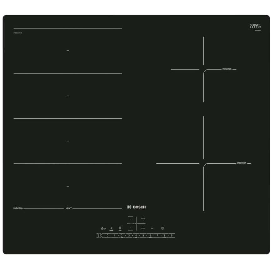 Индукционная варочная панель Bosch Serie 6 PXE611FC1E Black фото 1