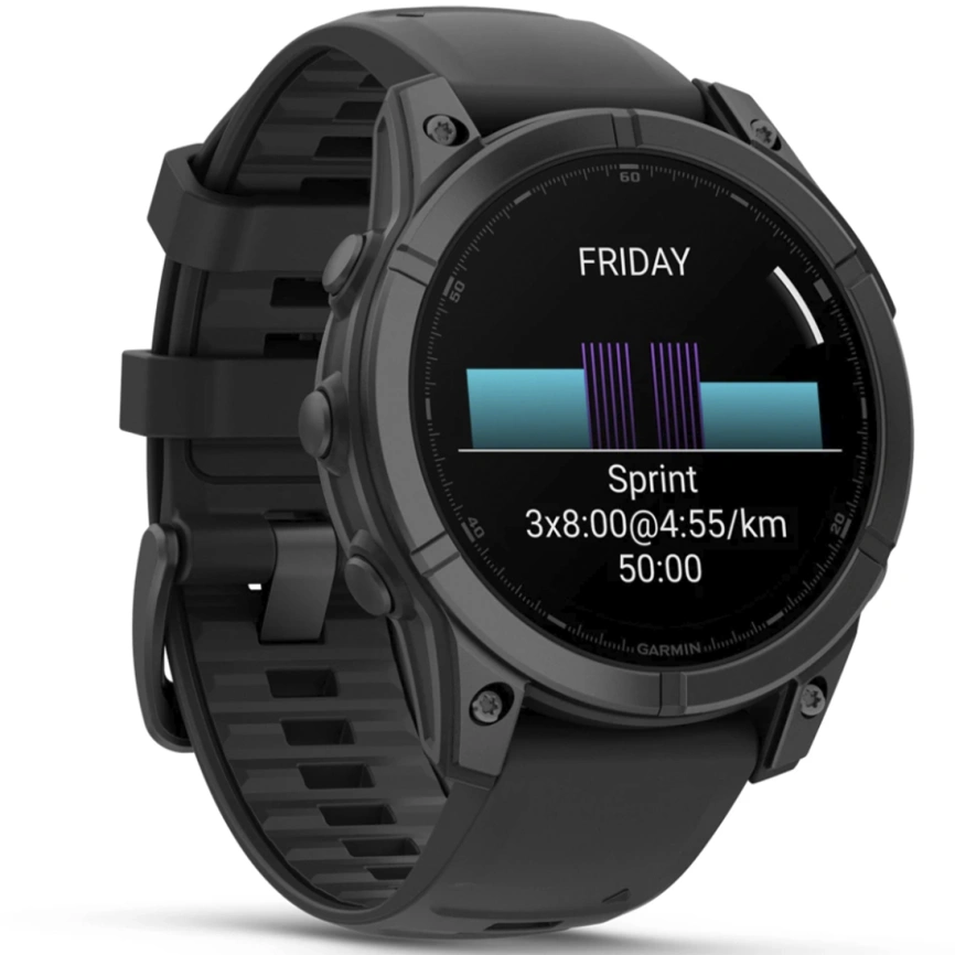 Смарт-часы Garmin Fenix E 47mm Amoled Slate Gray Steel With Black Silicone Band (010-03025-01) фото 3