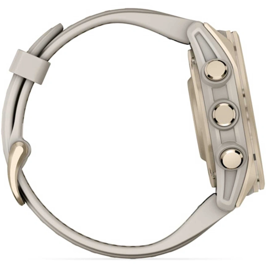 Смарт-часы Garmin Fenix 8 43mm Amoled Sapphire (010-02903-11) Soft Gold with Fog Gray/Dark Sandstone Silicone Band фото 4