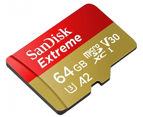 Карта памяти Sandisk Extreme 64GB MicroSDXC Class 10/UHS-I/U3/V30/A2/160 Мб/с SDSQXA2-064G-GN6MA фото 2