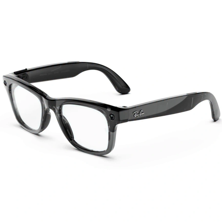 Умные очки Ray-Ban Wayfarer (Gen 3) Transparent Black Large Transitions Aquamarine фото 2