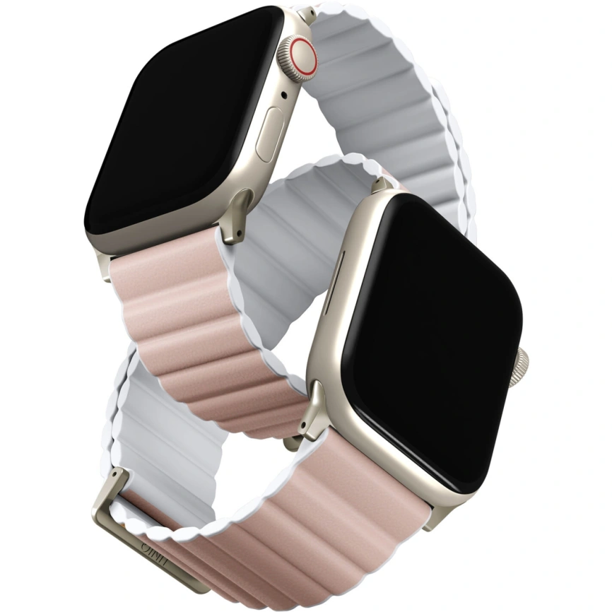 Ремешок Uniq Revix Premium для Apple Watch 44/45/49 Pink/White фото 1