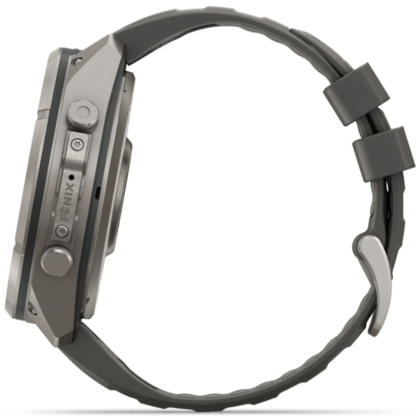 Смарт-часы Garmin Fenix 9 Pro 51mm Solar (010-04339-01) Titanium with Pebble Gray/Silver Gray Silicone Band (inReach) фото 5
