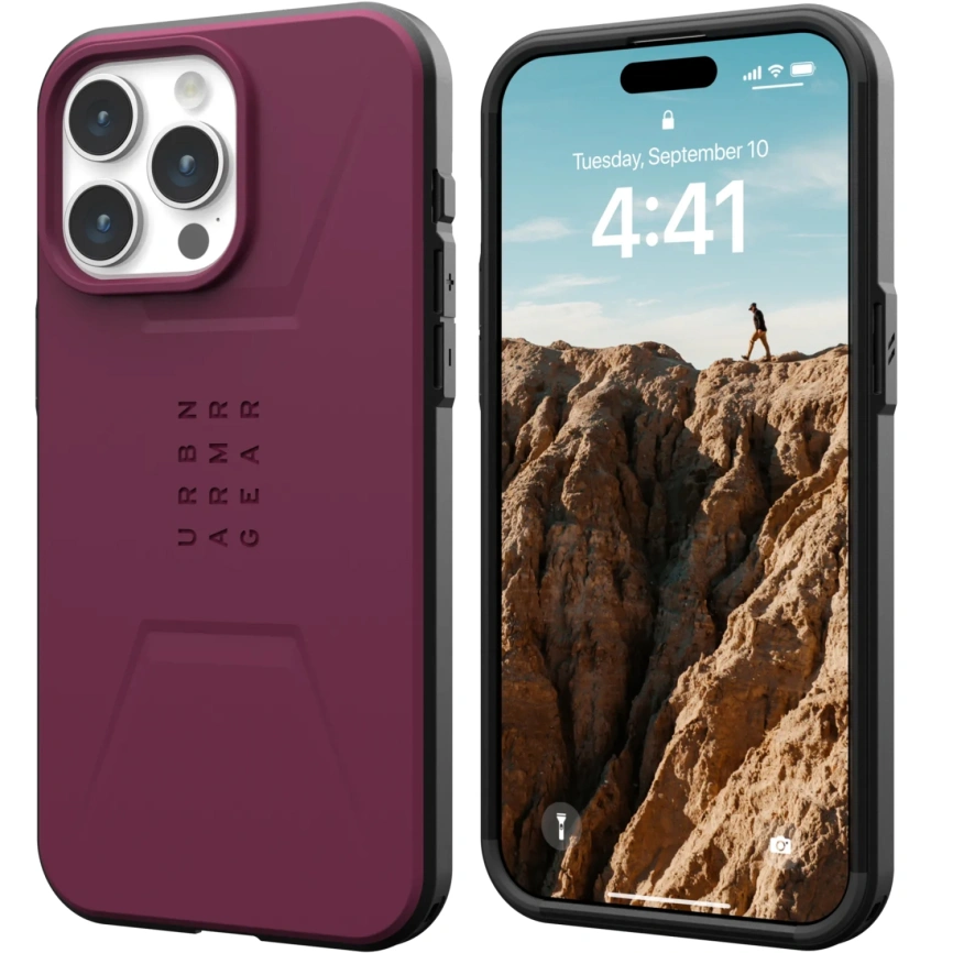 Чехол UAG с поддержкой MagSafe Civilian для iPhone 15 Pro Max Bordeaux (114295119049) фото 4