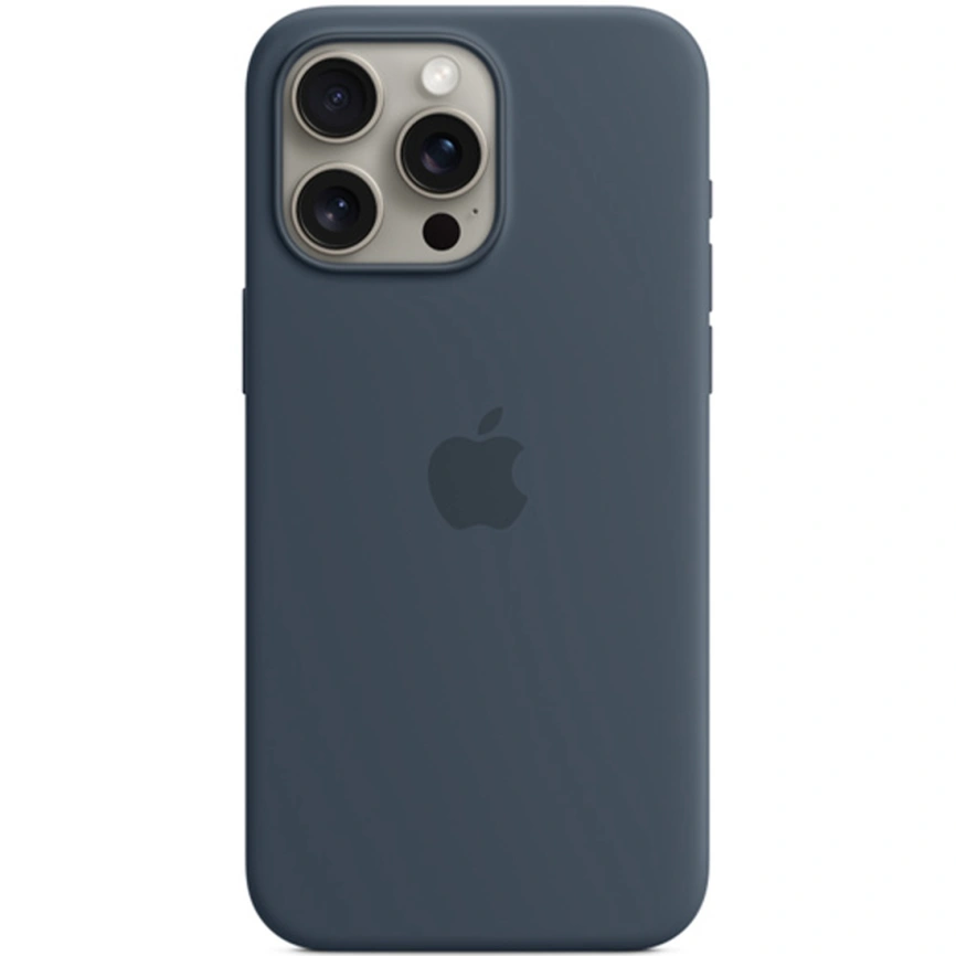 Силиконовый чехол Apple MagSafe для iPhone 15 Pro Storm Blue фото 2