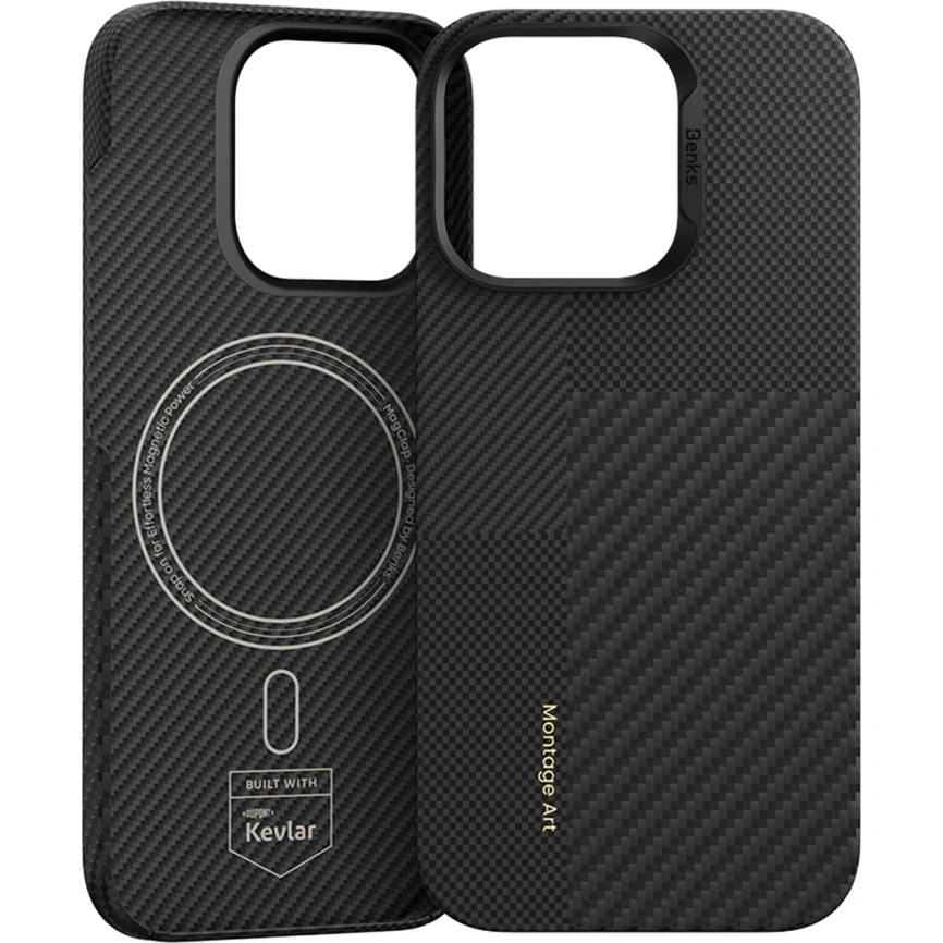 Чехол Benks Montage ArmorPro Case built with Kevlar для iPhone 16 Pro Black фото 1